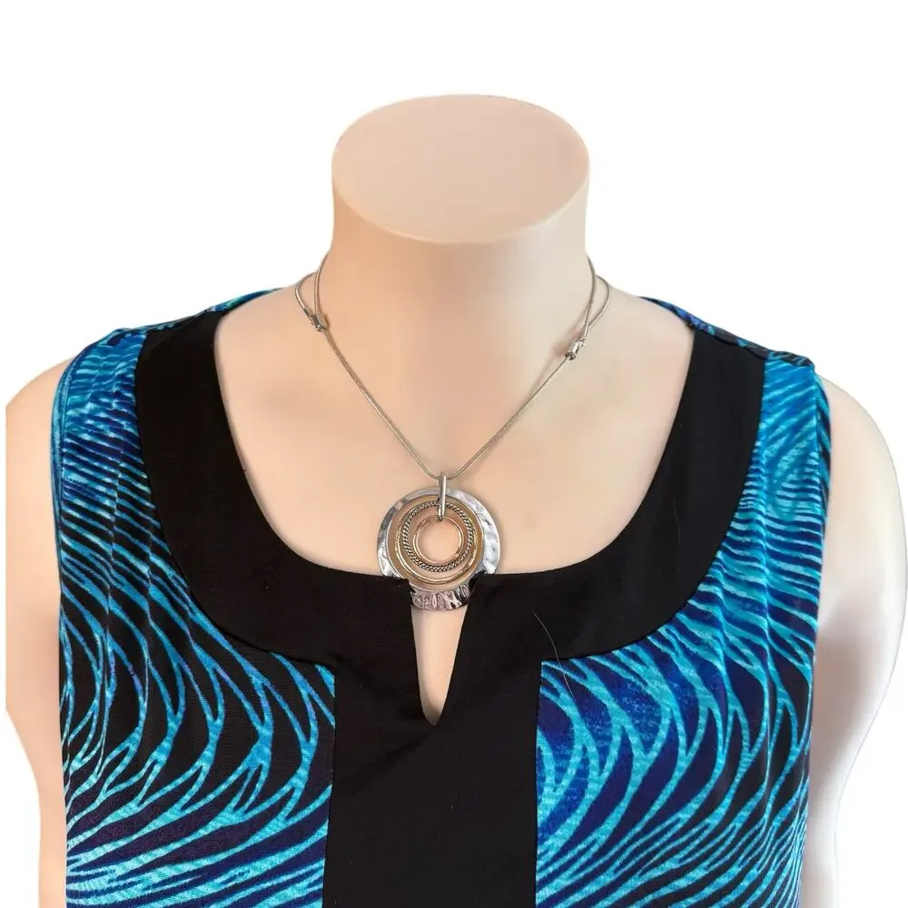 Vintage Fashion Bug  Tank Top Size 3X in Teal Blue and Black - Picture 5 of 8